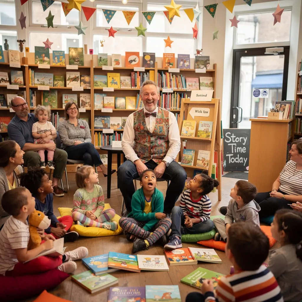 A cozy reading nook with a stack of books next to a steaming cup of tea.