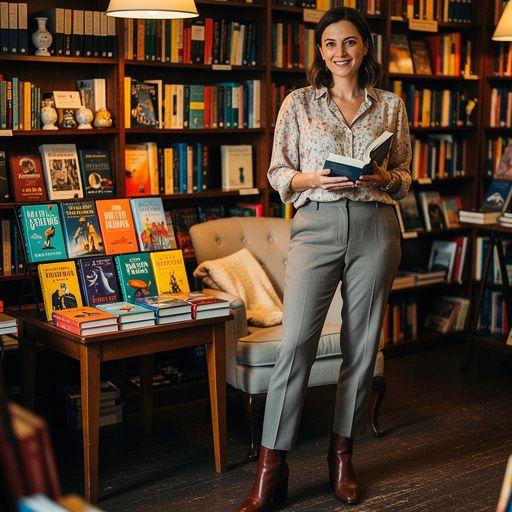A community bulletin board filled with flyers for local author events and reading groups.